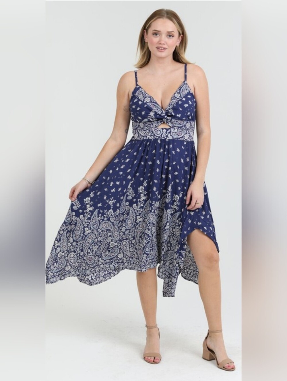 Boho Handkerchief Hem Dress